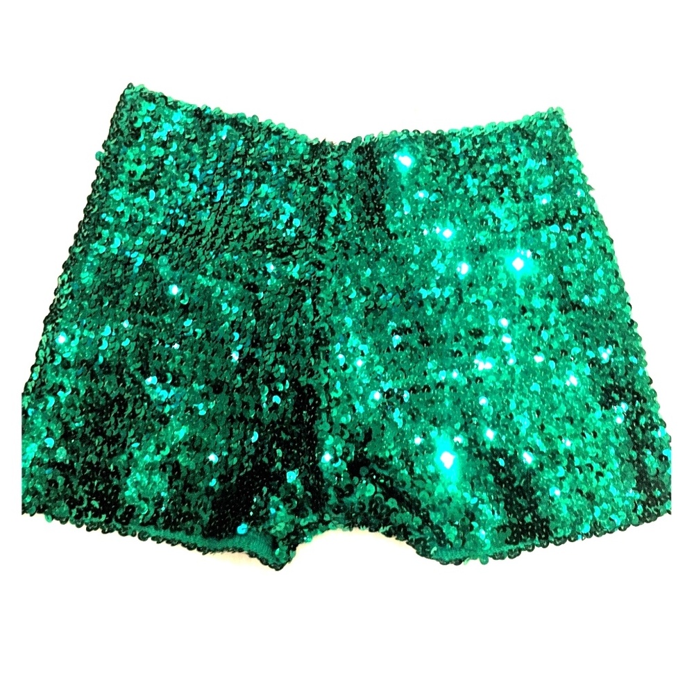 Pride Parade! Sequin Green Short Shorts